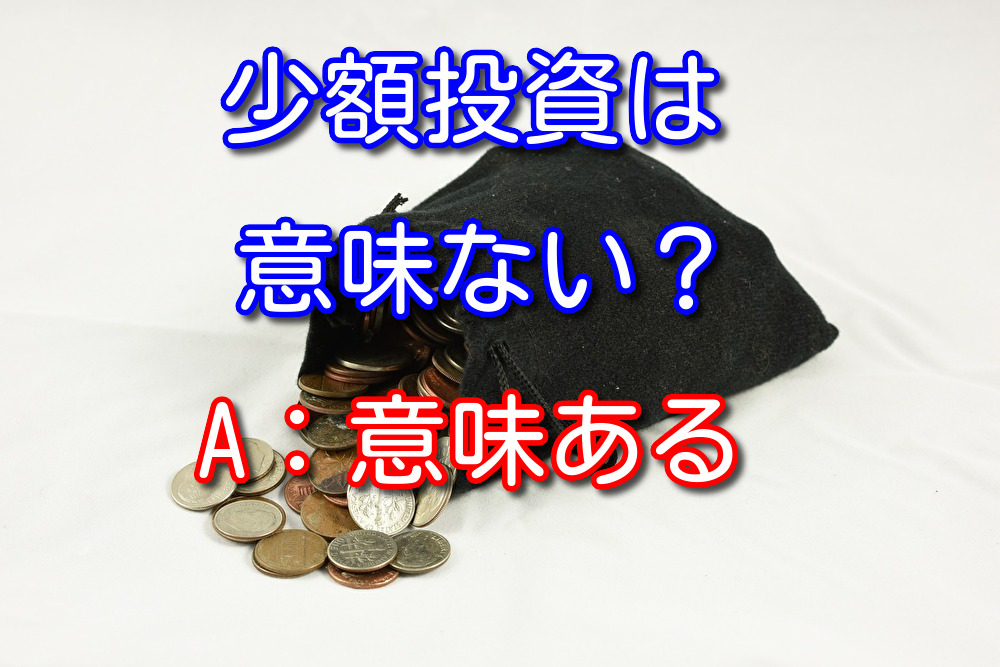 少額投資は意味ないのか？意味あると思っている僕が理由を説明する