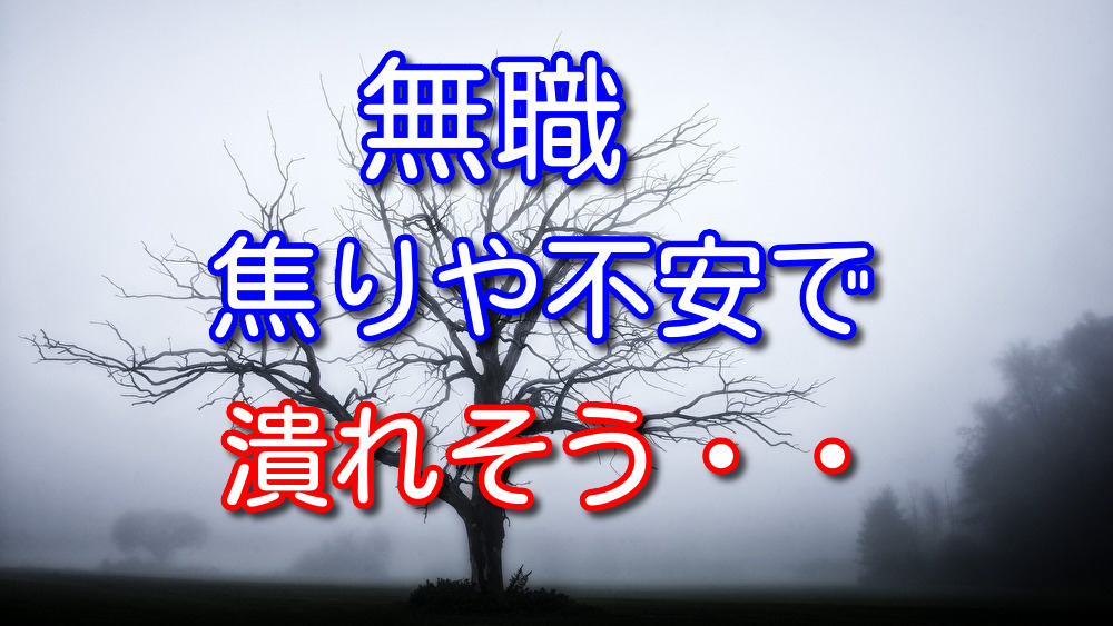 【元無職が解説】無職で焦りや不安で押し潰されそうな人へ解決策を紹介