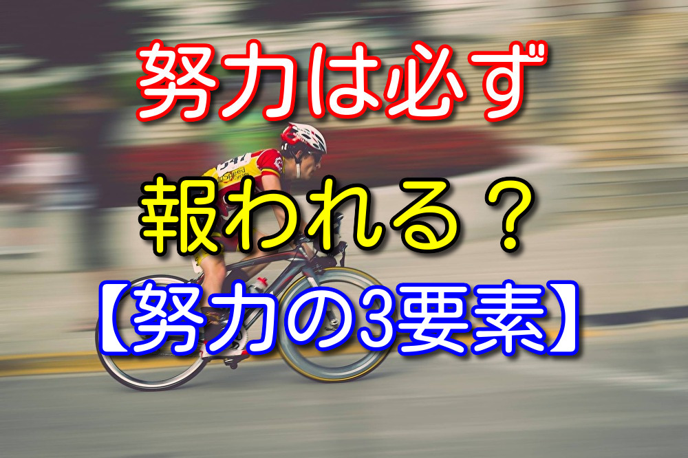 努力は必ず報われる保証はないが努力するのは大事【努力の3要素】