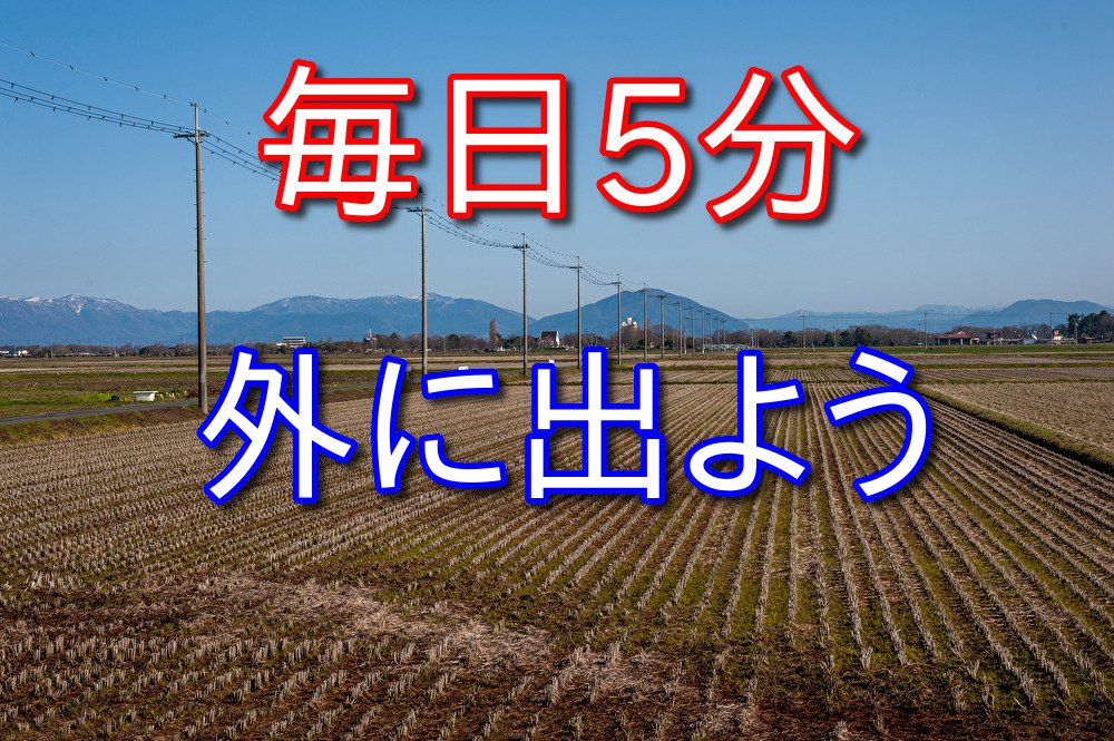 引きこもりのリハビリのため毎日5分でいいから外に出るべし