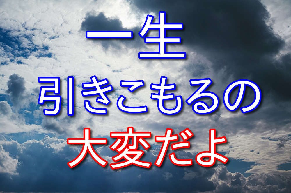 一生引きこもりたいという気持ちはよくわかるがそれは難しいby元無職