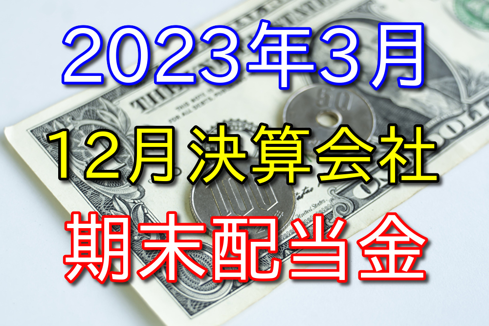 【2023年3月】12月決算の会社から期末配当金が振り込まれた