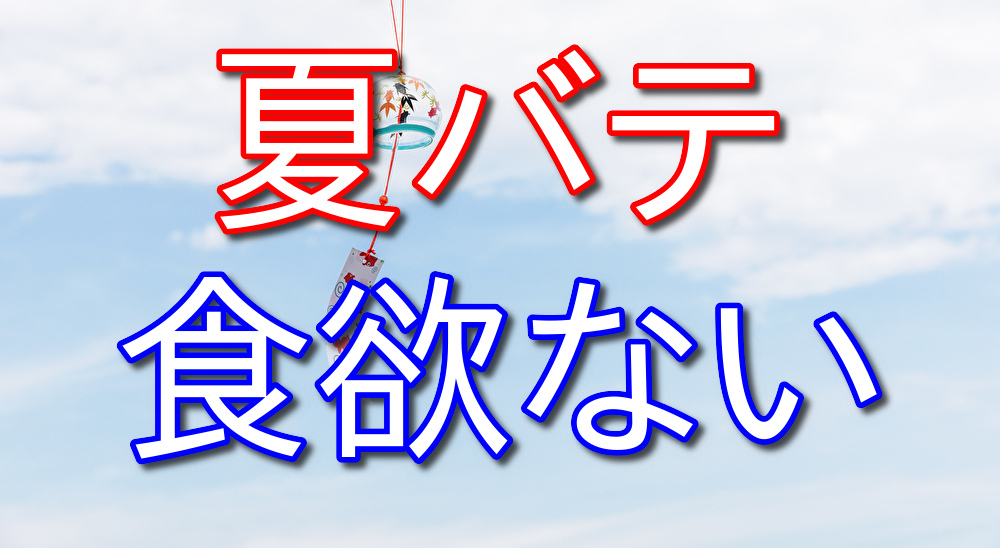 最近は夏バテのせいで食欲なくなってきた